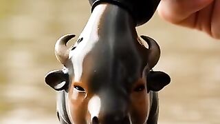 “From a Drop of Paint to a Super Realistic Mini Bull! 🐂🎨”