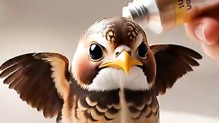“Watch Paint Transform Into a Tiny Bird! 🐦🎨✨”