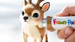 “A Tiny Deer Comes to Life From a Paint Tube! 🦌🎨✨”