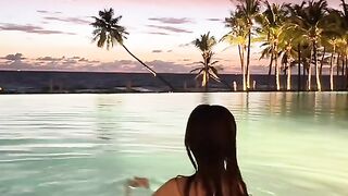 swimming in the late afternoon