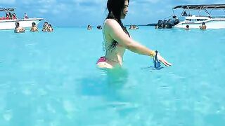 swimming at the beach