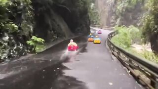 Epic Mini Car Adventure Through a Waterfall Canyon