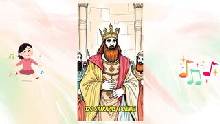 "História de Daniel na cova dos leões em desenho"