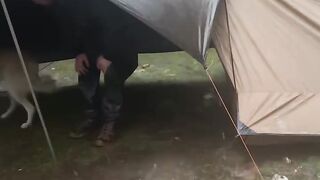 🏕️ Insane Heavy Rain Camping with My Dog! Pure ASMR & Cozy Vibes 🌧️🐶