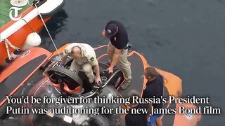 Russian President Vladimir Putin pays visit to Crimea in a submarine