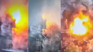 Ukrainian drone footage shows deadly strikes on Russian depots in Soledar