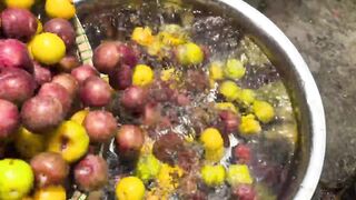 A plum is a fruit of some species in Prunus subg. the first fruits domesticated by humans
