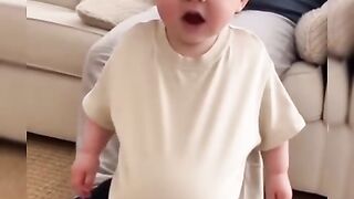 Funny Toddler Copying Dad's Belly Response Has Everyone Laughing