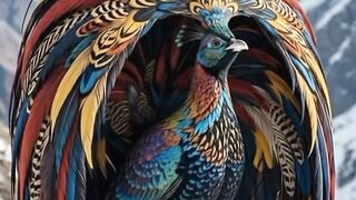 The Majestic Beauty of a Colorful Bird in the Snowy Mountains