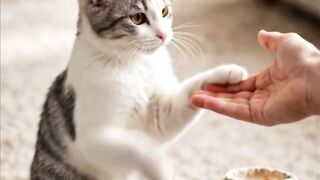 Training a Cat to Give High Five Using Positive Reinforcement