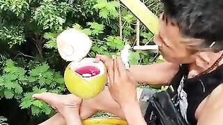 Santai diatas pohon kelapa