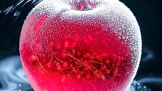 Frozen Glass Fruits Cutting ASMR