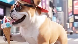 Chill Bulldog Cruising Through NYC!