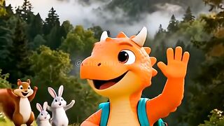 Dino's Epic Adventure: Butterflies & Rainbows! 🦋🌈" | Animasi #ai
