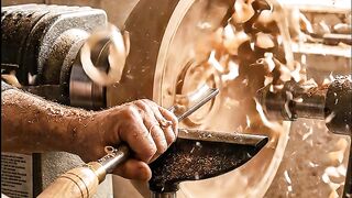 Wood Turning a Large Bowl | Satisfying Woodworking ASMR