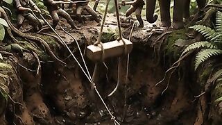 Human hand rescues baby elephant