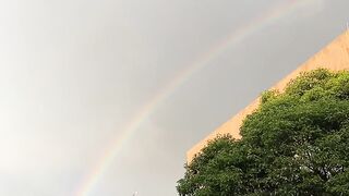 Beautiful rainbow view in the morning sky