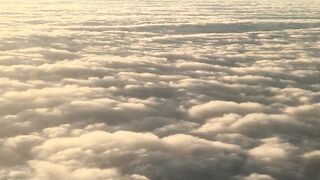 Beautiful view from above the clouds