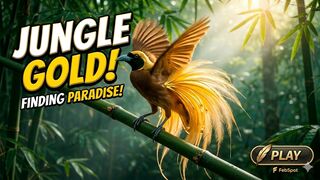 Majestic Bird of Paradise Perched on Bamboo in Cinematic Jungle 3D Render
