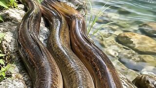 Fresh Eels by Clear Mountain River — Indonesia