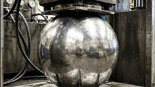 Hydraulic Press Crushing a Giant Metal Sphere | Satisfying ASMR
