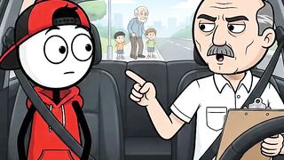 Student: “The old man… the kid has his whole life ahead of him!”   Instructor: “THE BRAKES, YOU IDIOT!”