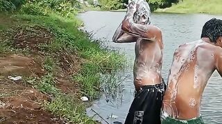 Funny River Bath Adventures 😂 When Taking a Bath in the River Goes Wrong! 🤣 Just a Normal Day Bathing in the River 😂