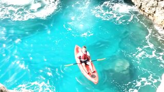 When The Rocks Open Up To A World of Blue 🌊 Captured with Osmo Action 6, where thrill and beauty meet in one breathtaking drop