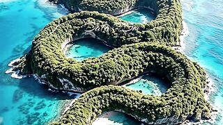 Snake-Shaped Island: A Futuristic City in the Middle of the Ocean