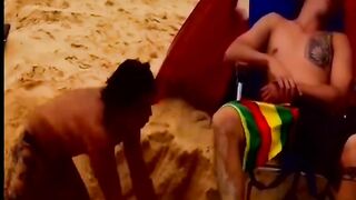 work on friends relaxing on the beach part 14