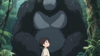 The true story of a human child's friendship with a gorilla