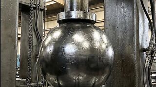 Hydraulic Press Crushing a Massive Steel Sphere | Satisfying ASMR