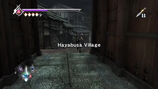 Ninja Gaiden usando tele transporte na vila..