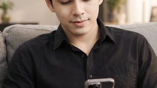 Man looking at smartphone