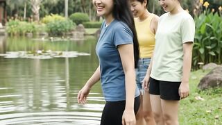 Catching fish in the pond