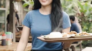 Charming beautiful waitress