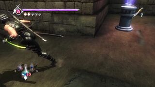 Ninja Gaiden matando morcegos e entrando no portal