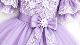 Elegant Lavender Lace Dress Design 💜