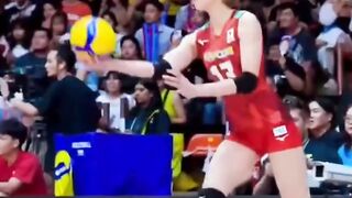 Intense Women’s Volleyball Match Point – Exciting Indoor Volleyball Action