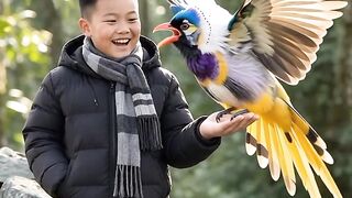 A Beautiful Moment With a Colorful Bird 🐦✨