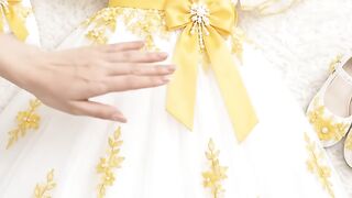 Stunning White & Gold Floral Dress