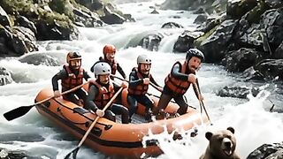 Wildlife Rescue Team Saves Bear Cub from Fast Flowing River