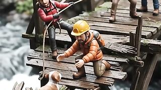 Rescue Team Saves Puppy from Dangerous Bridge
