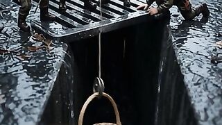 Rescue Team Saves Hedgehog from Deep Drain