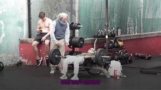 Grandpa Anatoly Takes Over Dumbbell Set