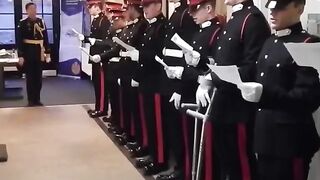 The first Pakistani and Muslim trainer tribute from the British academy trainers singing a Pakistani national anthem