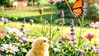 Chicken and baterfly