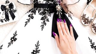 Elegant Black & White Floral Dress 🤍🖤✨