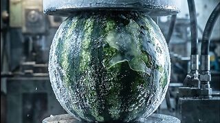 Hydraulic Press Explodes Frozen Watermelon | Satisfying ASMR