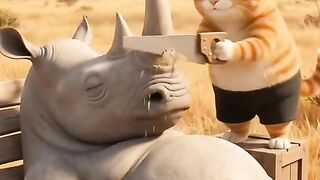 When the Rhino and Lion Become Best Friends